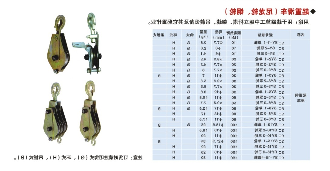 起重滑车（尼龙轮、钢轮）